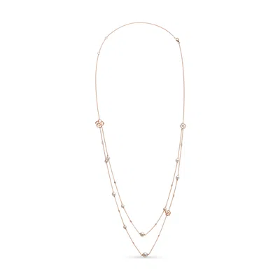 Haus Of Brilliance 18k Rose Gold 1/2 Cttw Diamond And Freshwater Pearl Double Strand Station Necklace In Multi