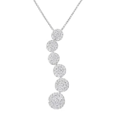Haus Of Brilliance 14k White Gold 1 Cttw Diamond Cluster Journey Pendant Necklace In White