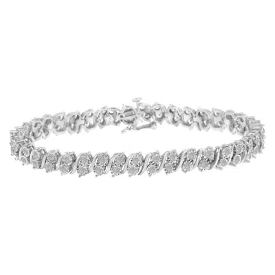 Haus Of Brilliance .925 Sterling Silver 2.0 Cttw Diamond S- Link Tennis Bracelet In White