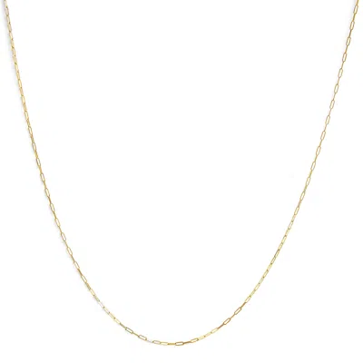 Haus Of Brilliance Unisex Solid 14k Gold 1.5mm Paperclip Chain Necklace In Multi