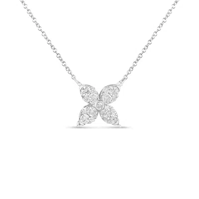 Haus Of Brilliance 10k White Gold 1/2 Cttw Brilliant Round Diamond Marquise Shaped 4 Leaf Clover Adjustable 16-18" Inch In White