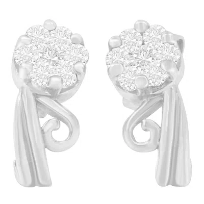 Haus Of Brilliance 14k White Gold 1/2 Cttw Round Cut Diamond Earrings In White