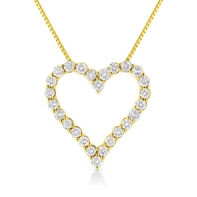Haus Of Brilliance 14k Yellow Gold Plated .925 Sterling Silver 2.00 Cttw Shared Prong-set Round Brilliant-cut Diamond O In Yellow