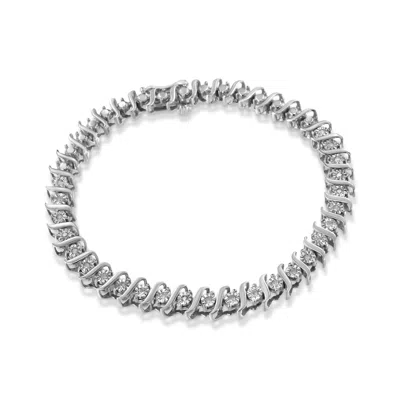 Haus Of Brilliance .925 Sterling Silver 1/4 Cttw Diamond Miracle-set "s" Link Tennis Bracelet In White