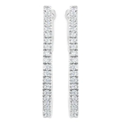 Haus Of Brilliance 10kt White Gold 1/2 Cttw Diamond Hoop Earrings In White