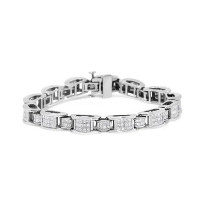 Haus Of Brilliance 14k White Gold 5.0 Cttw Princess Cut Diamond Invisible Set Alternating Size D Shaped Links Tennis Br In White