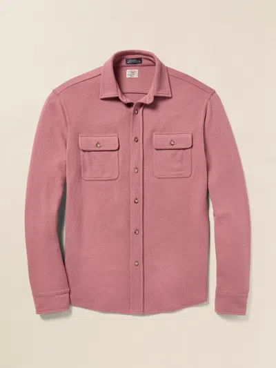 Faherty Legend Sweater Shirt In Sandstone Red Twill