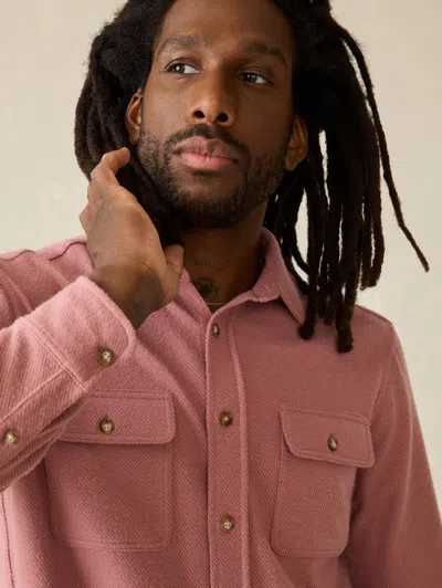 Faherty Legend Sweater Shirt In Sandstone Red Twill