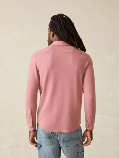 Faherty Legend Sweater Shirt In Sandstone Red Twill
