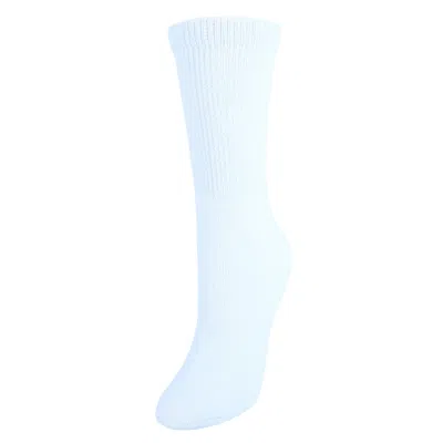 Ctm Women's Cushioned Diabetic Crew Socks (3 Pair Pack) In White