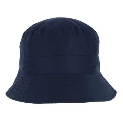 Angela & William Waterproof Packable Rain Hat With Zippered Closure In Blue