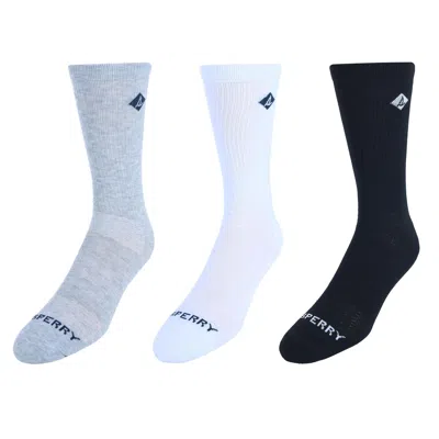 Sperry Men's Super Comfort Sneaker Crew Socks (pack Of 3) In Multi