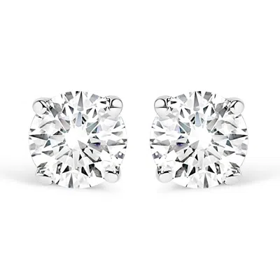 Haus Of Brilliance Igi Certified 14k White Gold 1.0 Cttw 4-prong Set Brilliant Round-cut Solitaire Diamond Push Back St In White