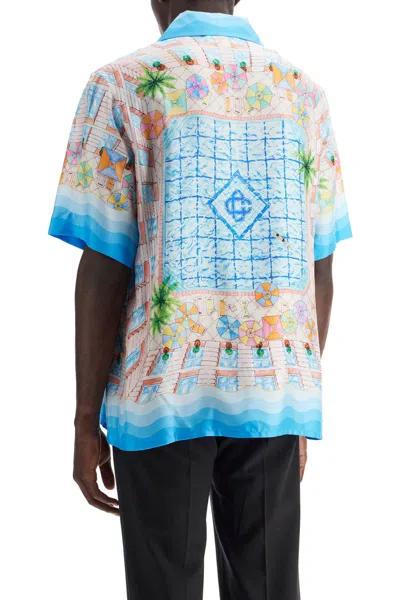 Shop Casablanca Men's Short-sleeved Silk Shirt In Multicolor