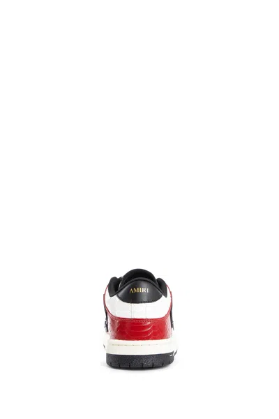 Amiri Skel Top Low Red Sneakers With Skeleton Patch In Leather Man In Multicolor
