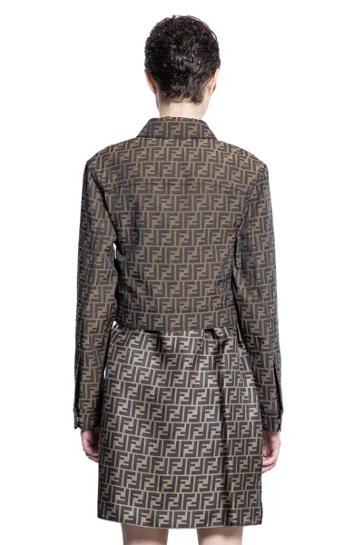 Fendi Woman Brown Jackets In Brown