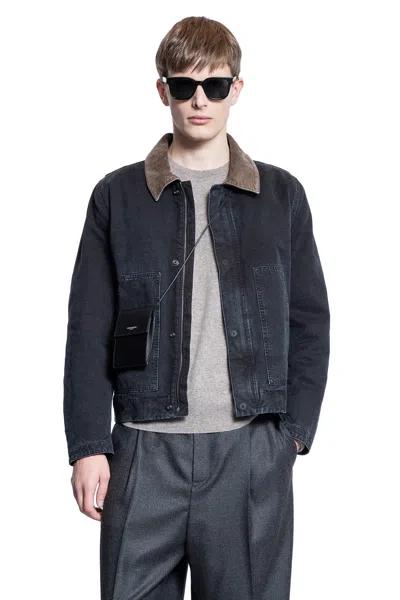 Shop Saint Laurent Man Black Jackets