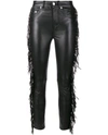 SAINT LAURENT Fringed Leather Trousers