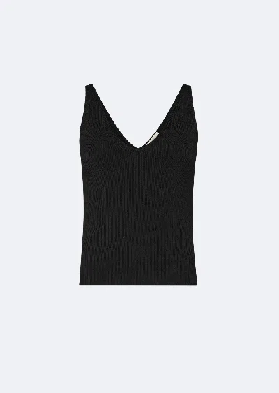 Lapointe Shiny Viscose Tank Top In Black