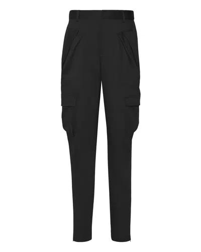 Lapointe Lightweight Wool Tapered Utility Pant In Black
