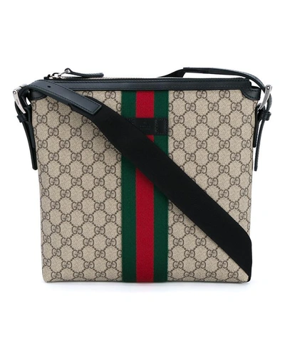 Shop Gucci Web Gg Supreme Messenger Bag