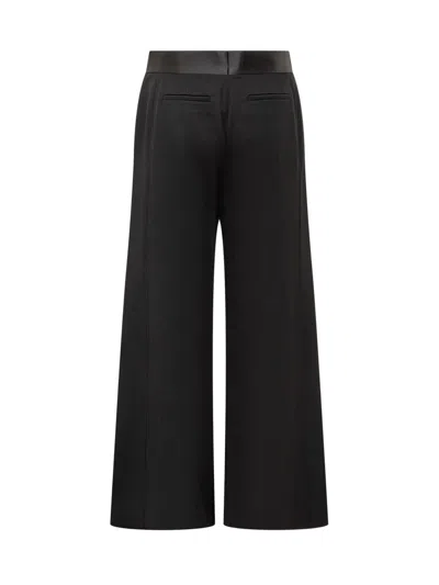 Victoria Beckham Side Panel Wool-blend Wide-leg Pants In Black