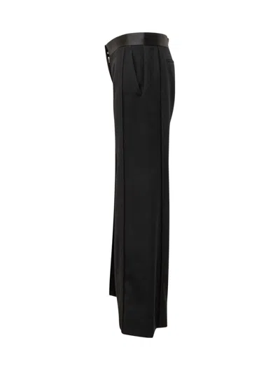 Victoria Beckham Side Panel Wool-blend Wide-leg Pants In Black