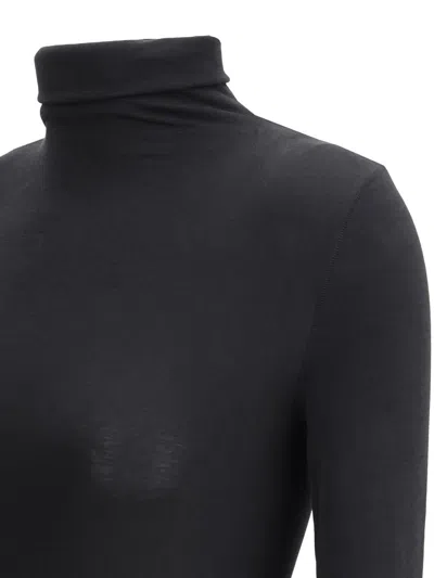 Wolford Seamless Fitted Turtleneck Long-sleeved Top In Black