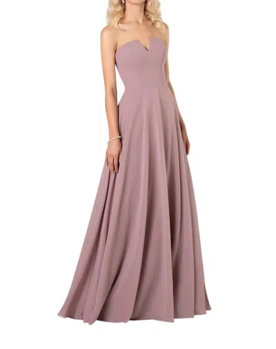 Sorella Vita Strapless Bridesmaid Dress With Notched Neckline In Desert Rose In Pink
