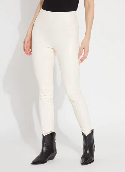 Lyssé Textured Leather Legging (28.5" Inseam) In White