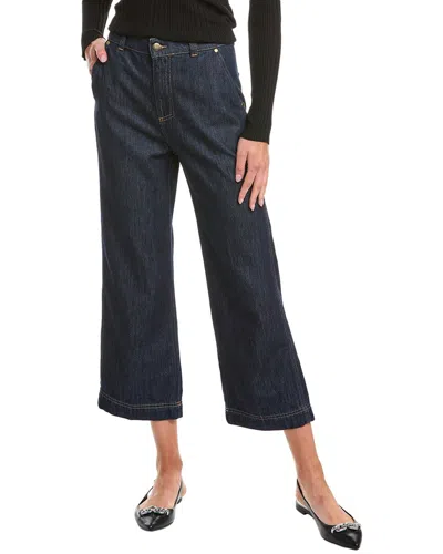 Ba&sh Moloy Monogram-jacquard Straight-leg Trousers In Blue