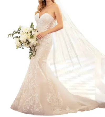 Stella York Simple And Glamorous Fit-and-flare Wedding Gown In Ivory/moscato In Multi