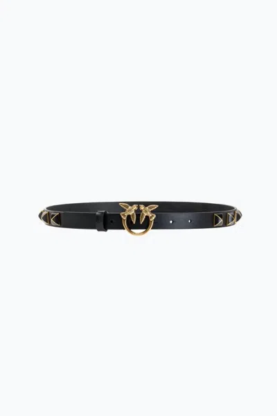 Pinko Fine Ceinture Avec Boucle Love Birds 1 Cm In Black