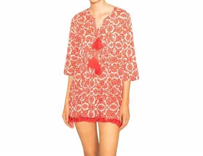 Ro's Garden Seychelles Tunic Top In Red Benares In Multi