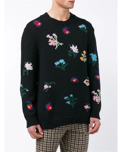 Shop Gucci Embroidered Wool-bend Sweater