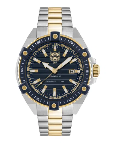 Plein Sport Men's Urban Pulse 3 Hand Date Quartz Two Tone Bracelet 47mm In Multi