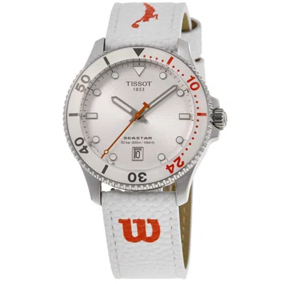 Tissot Seastar 1000 Quartz Wilson Wnba White Dial Composite Strap Unisex Watch T120.410.17.011.00 In White