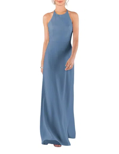 Sorella Vita Clean And Modern Bridesmaid Dress In Blue Stone In Blue