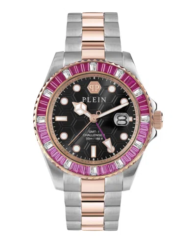 Philipp Plein Gmt-i Challenger Baguettes Bracelet Watch In Multi