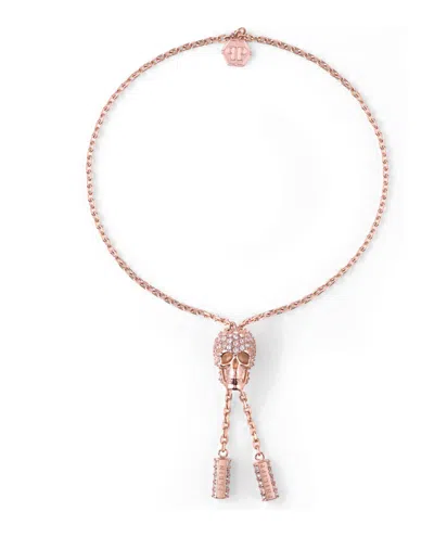 Philipp Plein Sliding $kull Crystal Cable Chain Bracelet In Multi