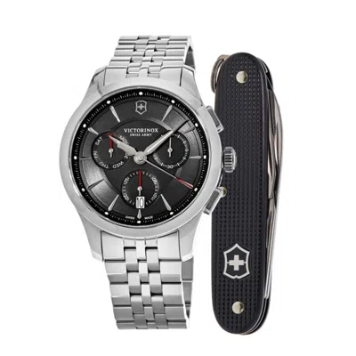 Victorinox Swiss Army Alliance Chronograph Black Dial Steel Men's Watch 241745.1 In Black