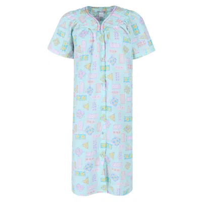 Elegant Emily Women's Plus Size Floral Snap Front Duster Gown In Multi