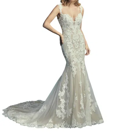 Maggie Sottero Abbie Wedding Gown In Ivory Over Nude In Multi