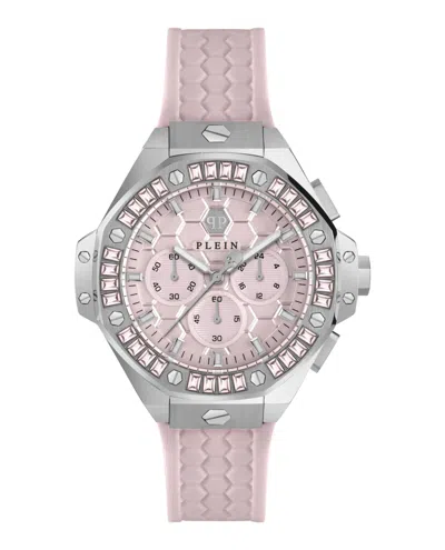 Philipp Plein Unisex Chronograph Pink Silicone Strap Watch 42mm In Multi