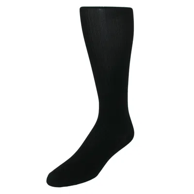 Jefferies Socks Men's Microfiber Over The Calf Dress Socks (2 Pair Pack) In Black