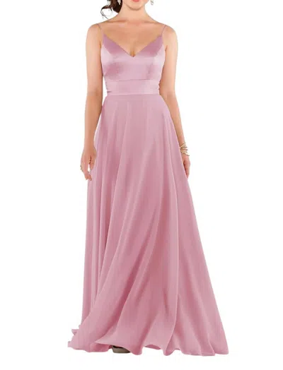 Sorella Vita Mixed Fabric Bridesmaid Dress In Desert Rose In Pink