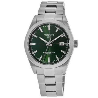 Tissot Gentleman Automatic 80 Silicium Green Dial Steel Men's Watch T127.407.11.091.01 In Green