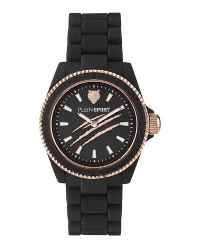 Plein Sport Women's 2 Hand Quartz The Scratch Black Polycarbonate Bracelet Watch 38mm In Multi