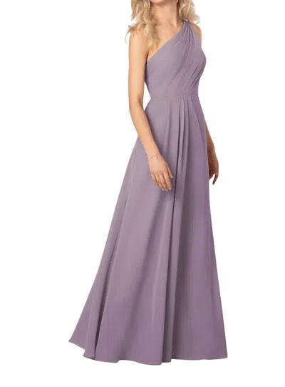 Sorella Vita Simple One-shoulder Bridesmaid Dress With Ruching In Dusty Lavender In Yellow