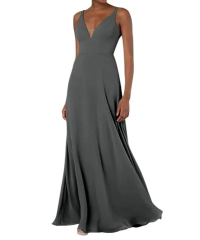 Sorella Vita Sexy Plunging V-neckline Bridesmaid Dress In Pebble In Grey